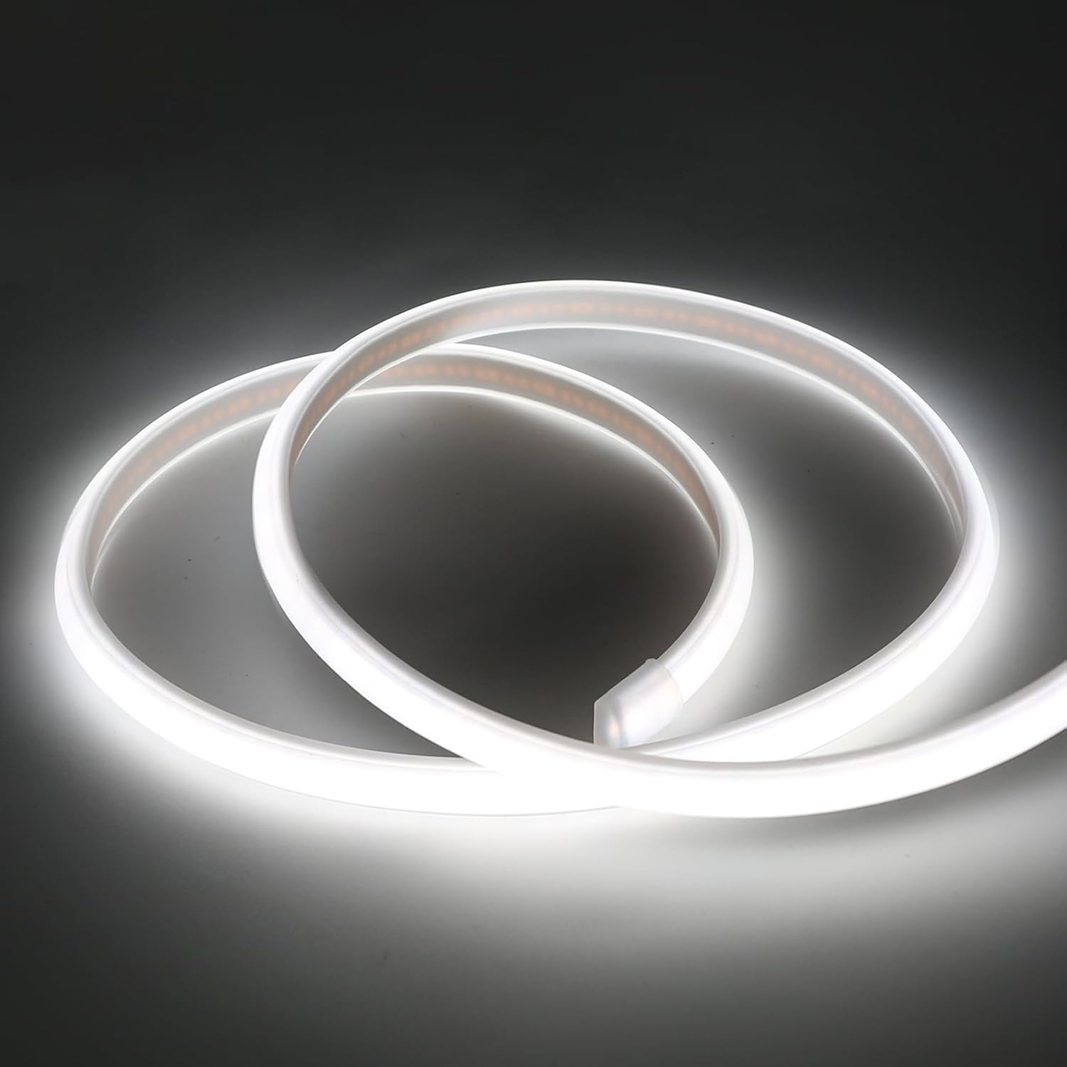 1 M Wasserdichter Cob-led-streifen – 320 Leds/m, 10 W, Kaltweiß 6500 K, Ip67, Mit Schalter Und Stecker – Superhell Für Treppen, Schlafzimmer, Weihnachten