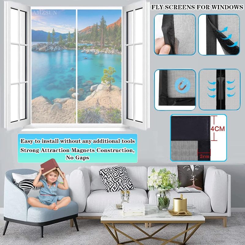 Magnetisches Moskitonetz Für Türen, 70 X 110 Cm, Mit Magnetverschluss – Einfache Montage Ohne Bohren – Für Flure Und Terrassentüren, Weiß