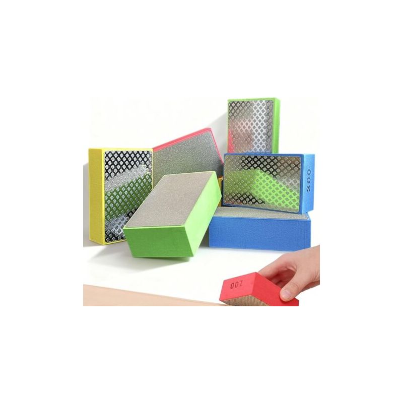 6-teiliges Set Diamant-handpolierpads, Fliesenschleifkeil, Manuelle Diamantpolierpads, Diamant-sandblock Zum Schleifen, Polieren Und Schärfen Von Kanten