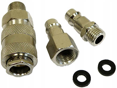 Satz Von 1/4" Pneumatischen Schnellkupplungen 3 Stück/silber....
