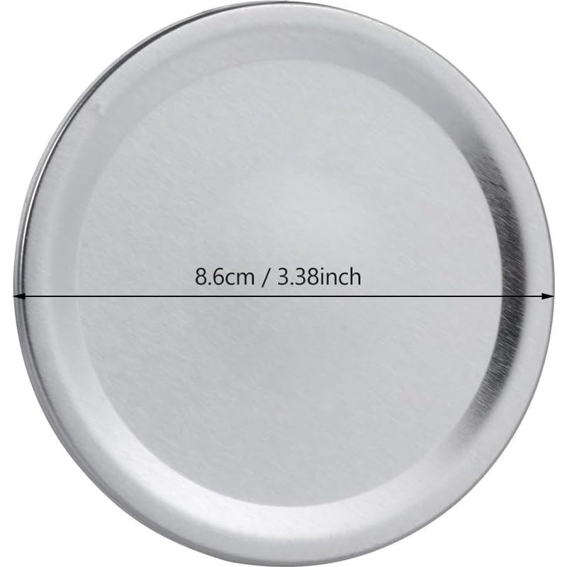 24 Silberfarbene Weißblechdeckel Mit Großer Öffnung Für 86-mm-einmachgläser, Kompatibel Mit 86-mm-einmachgläsern.