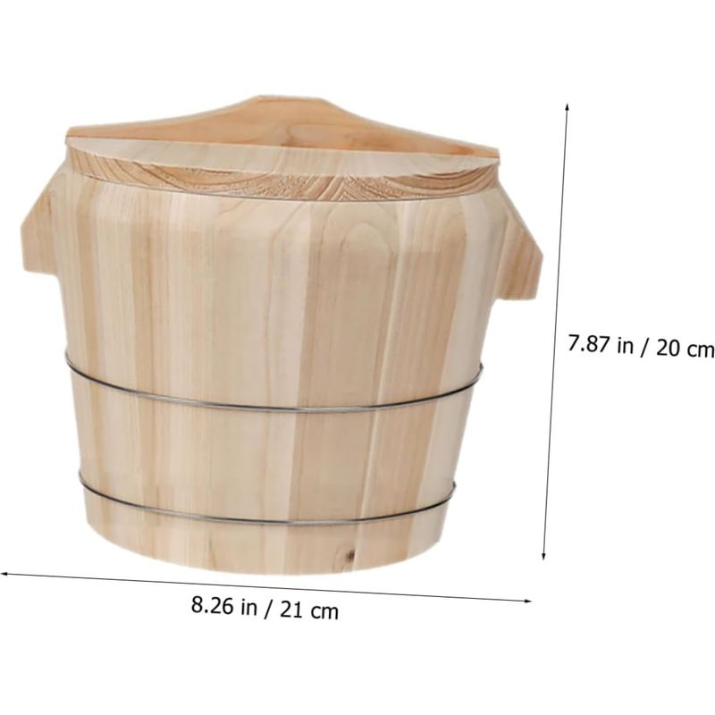 Reisdämpfer Aus Holz Mit Deckel, 21 Cm, Zeder – Behälter Zum Dämpfen Von Reis In Der Küche