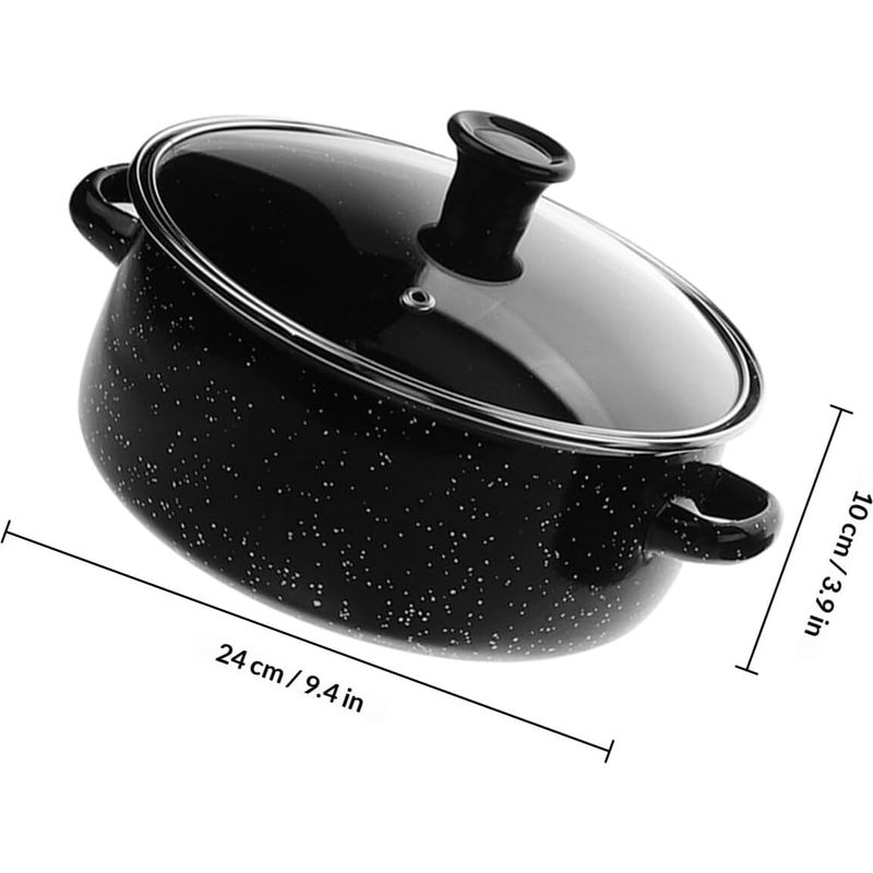 Set Aus 3 Mini-emaille-kochtöpfen - Kleiner Kaffeefarbener Kochtopf Mit Deckel Und Doppelgriff, Antihaftbeschichtet, Ideal Zum Kochen.