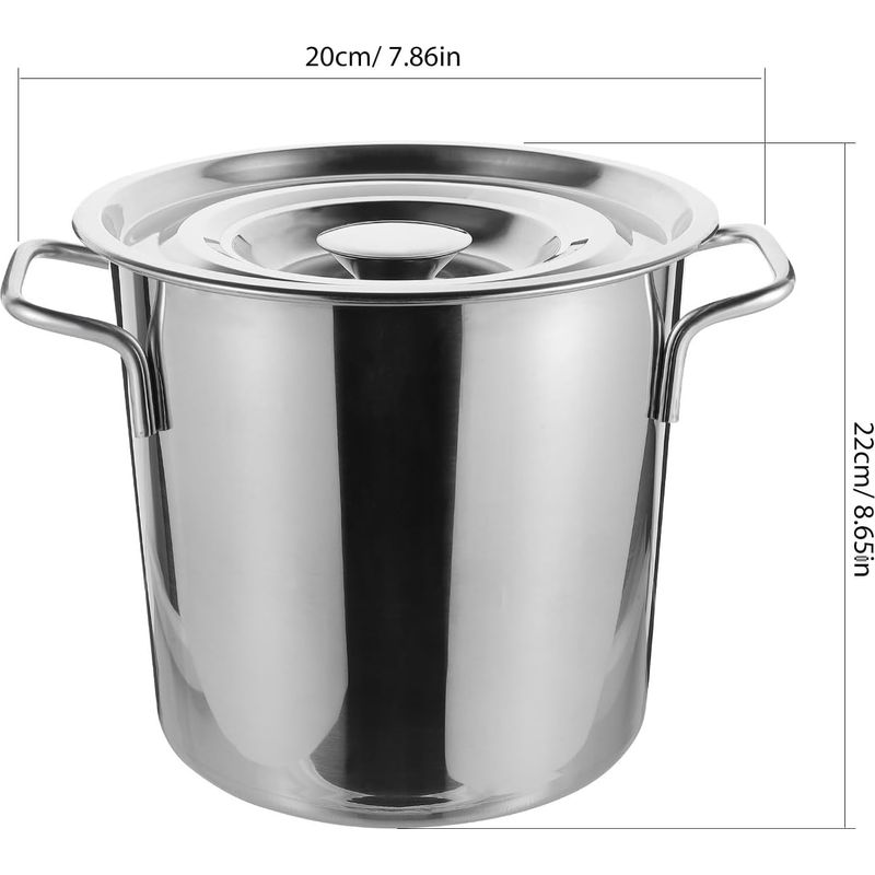 Fischtopf Aus Edelstahl Mit Deckel, 2,5 L, 20 Cm Durchmesser, 2 Griffe, Zum Kochen Von Flusskrebsen Und Fleisch