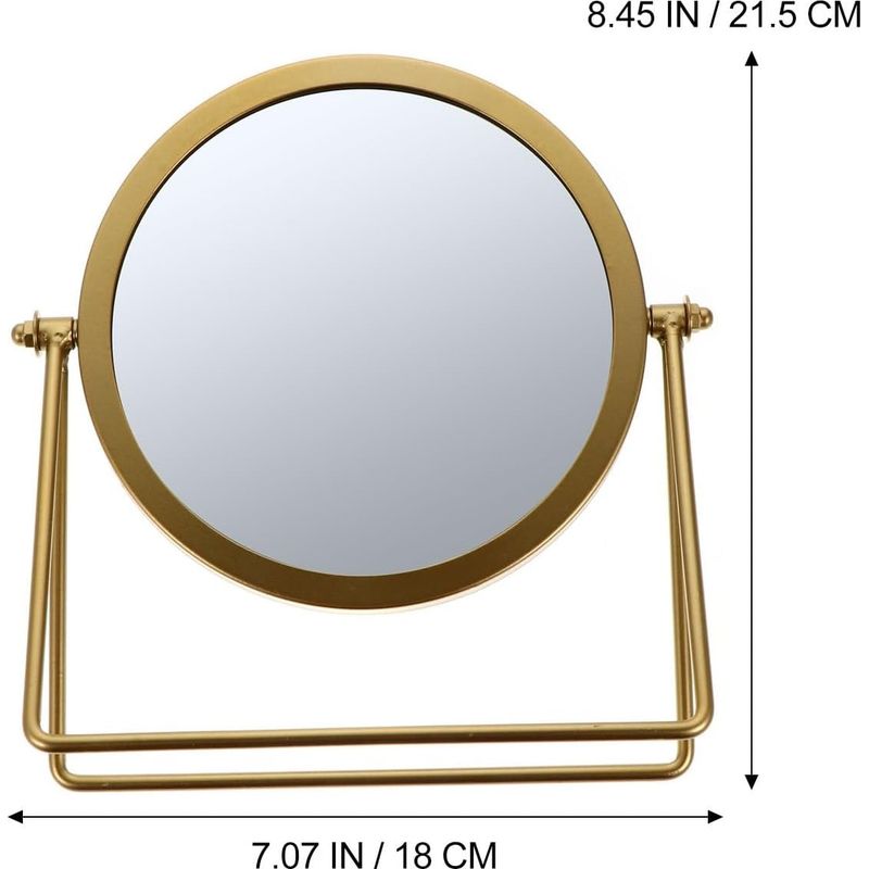Drehbarer Schminkspiegel Mit Goldenem Ständer, Kosmetikspiegel Für Schminktisch, Badezimmer, Beauty-accessoire