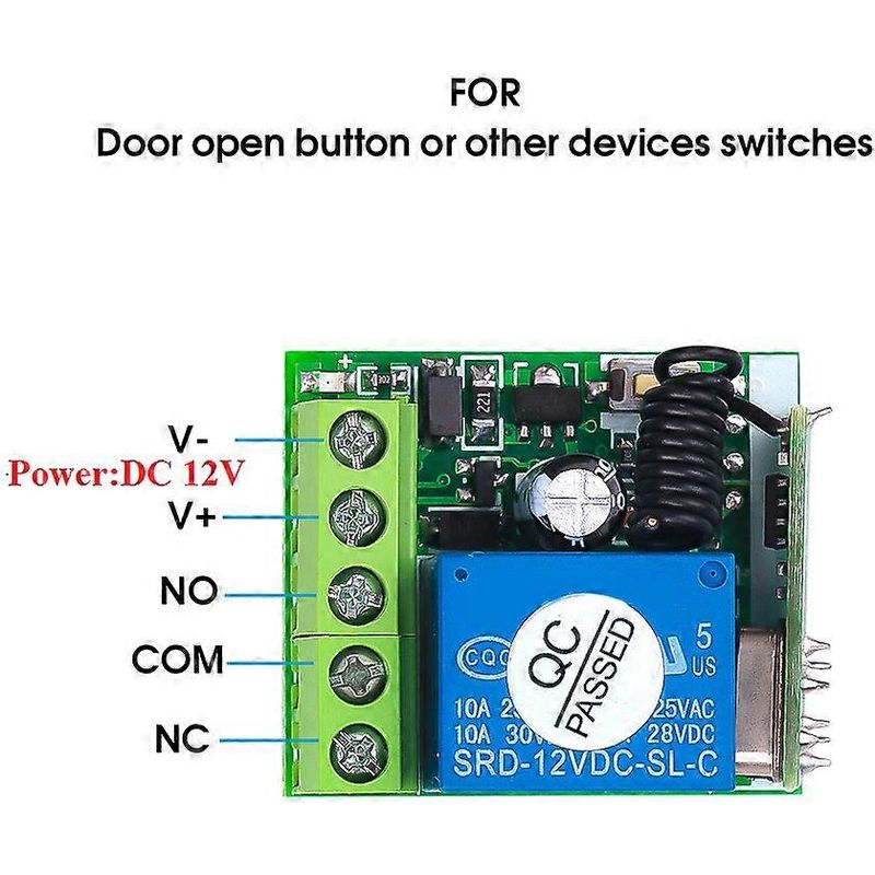 Dc 12v 1ch Rf-relaisempfänger 433mhz Universeller Drahtloser Fernbedienungsschalter 433 Mhz Mitter Zweck