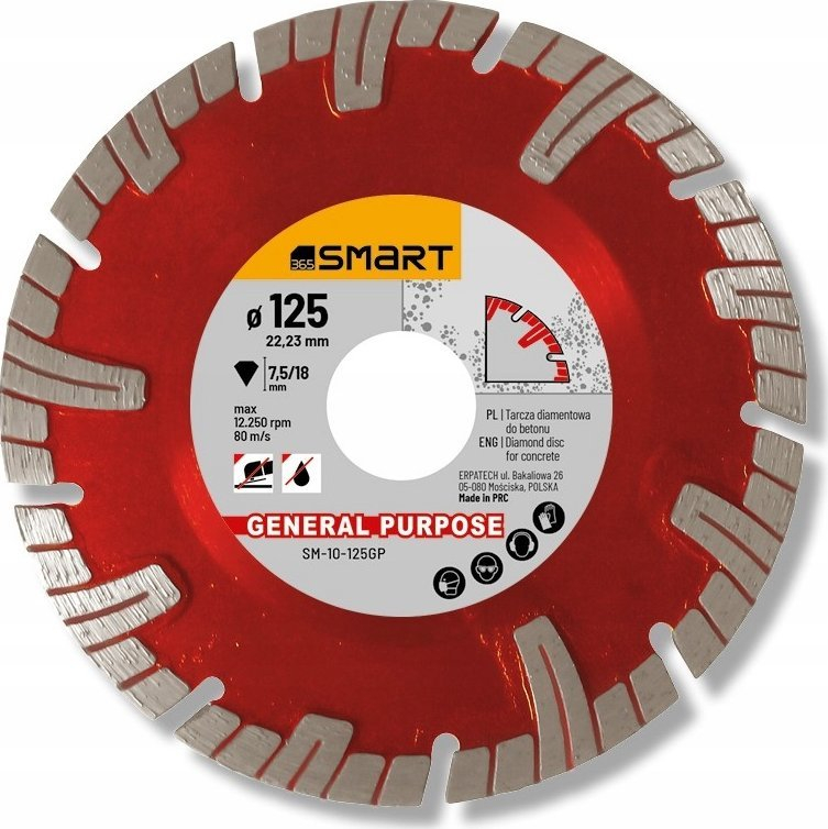 Fliesenlegerwerkzeug Smart Sm-10-125gp Diamantscheibe 125mm Turbo