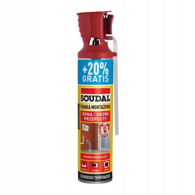 Montageschaum Soudal Pianka Pistolettowa 750 Geringe Ausdehnung Hohe Haftung