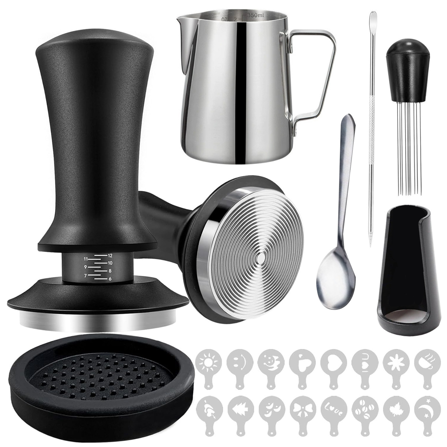 Ein Barista-werkzeugset Mit 22 Espressostempeln, 51 Mm.