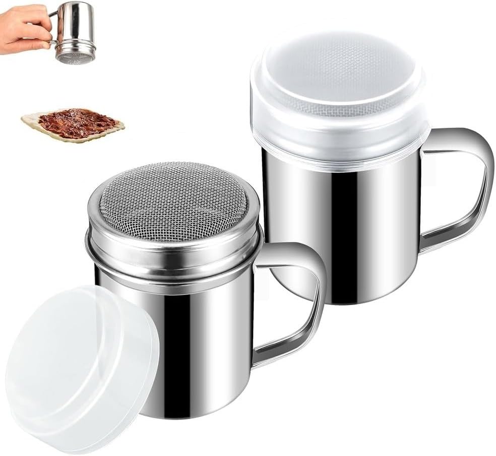 2er-set Streuer – Puderzuckerspender Mit Deckel – Ideal Für Matcha-pulver, Kakao, Cappuccino Und Zucker