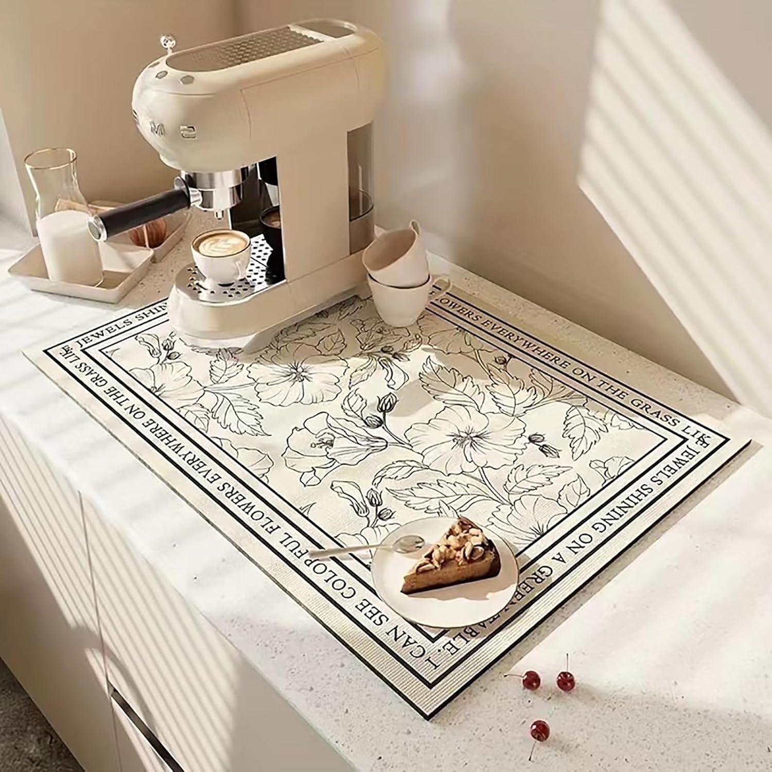 Set Mit 2 Abtropfmatten, 50 X 40 Cm, Extrem Saugfähig, Schnelltrocknend Und Rutschfest, Ideal Für Kaffeemaschinen Und Bars.