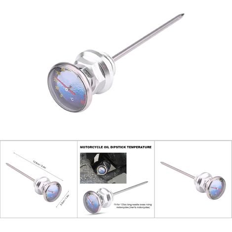 Ölstandsanzeiger Aus Aluminium Für 125-cm³-motocross-motorräder, Mit Integriertem Thermometer, Silberfarben