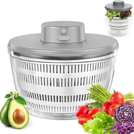 Automatischer Salatschleuder-dörrautomat 4000 Ml, Usb-aufladbar, Schnelltrocknend, Weiß