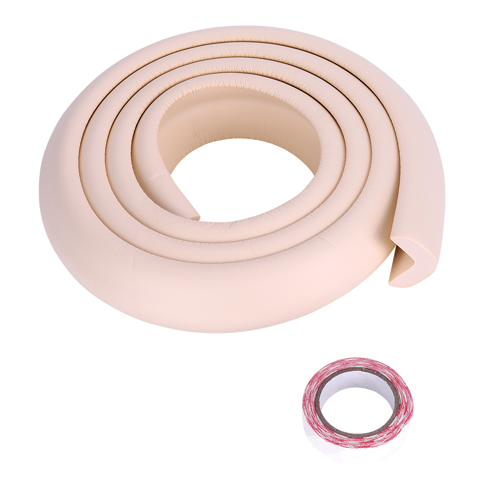 M Langer Babysicherheits-gummischutzstreifen Für Tischkanten, Ecken Und Stoßfänger, Beige, 2 M