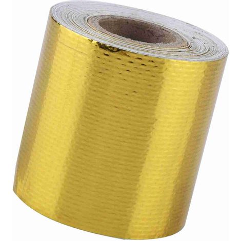Kfz-wärmedämmband – 5 M X 5 Cm Rolle, Reflektierender, Goldfarbener Aluminiumkleber Für Wärmeschutz