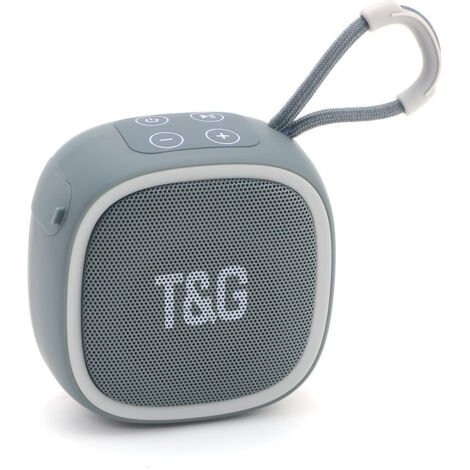 Tg659 Tragbarer Bluetooth-lautsprecher Mit Subwoofer, Stereo, Tf/fm-kompatibel Für Outdoor-sport Und Auto – Grau