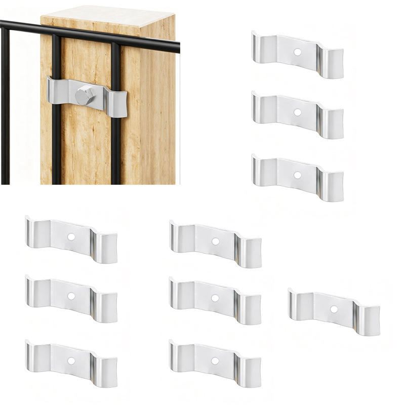 Spannhalterung Aus Edelstahl 304 Für Doppelstabzäune - 10-teiliges Montageset (6,5 Cm Silber)