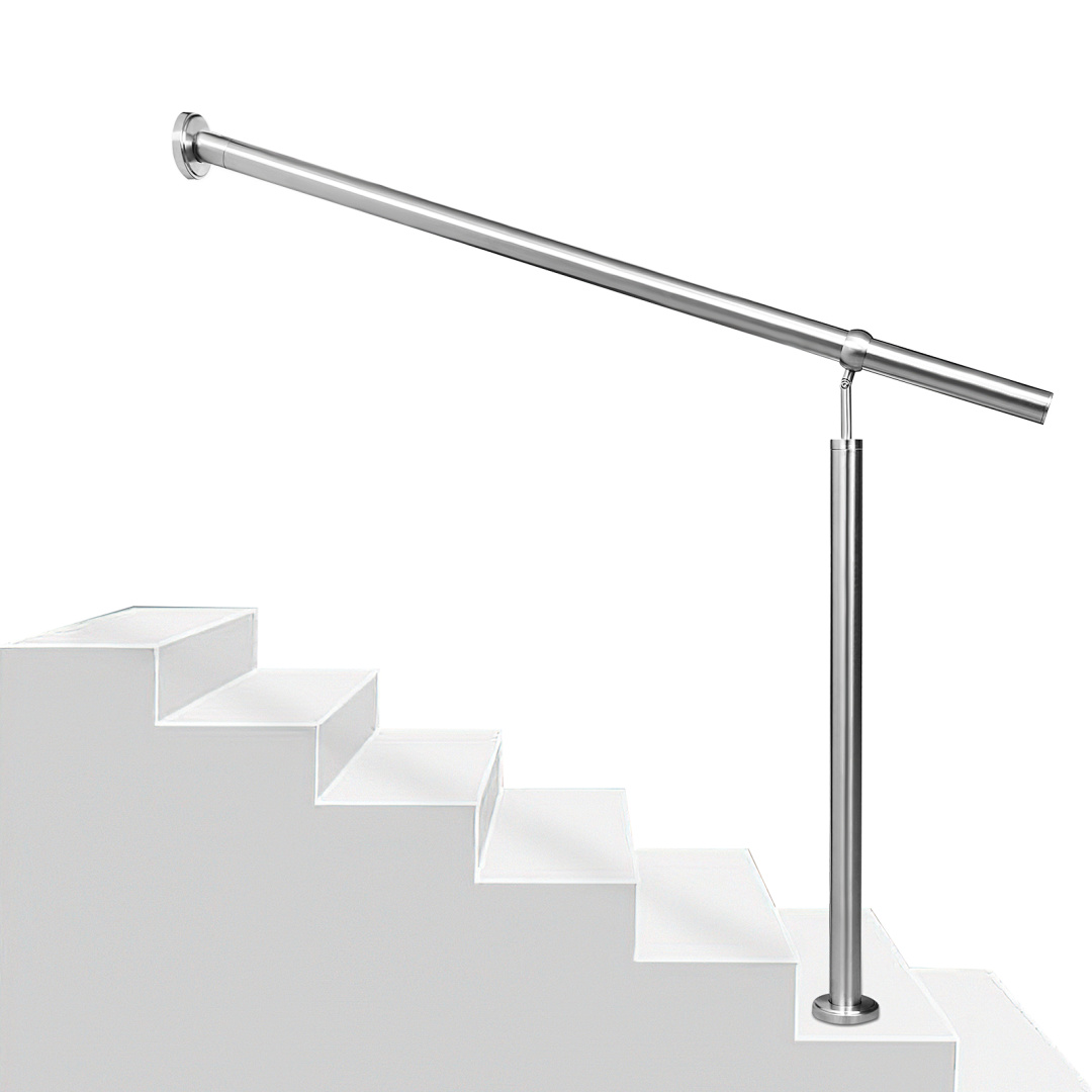 Tolletour Edelstahl Eingangsgeländer 160 X 90 Cm, Silber Handlauf, Treppengeländer Für Hauseingang Und Treppe