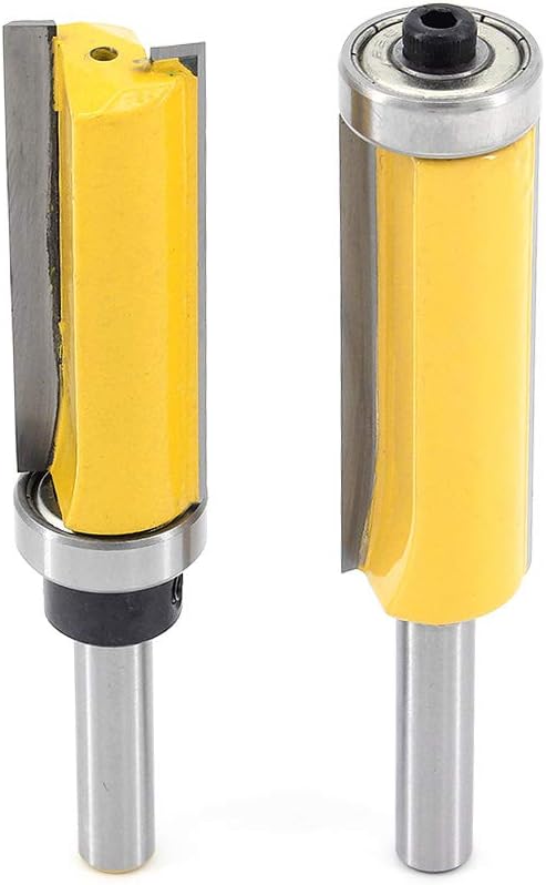 2 Stück 8mm Schaft Bündigfräser, Extra Langes, Für Holzbearbeitung, Top/bottom Bearing Flush Trim Bit