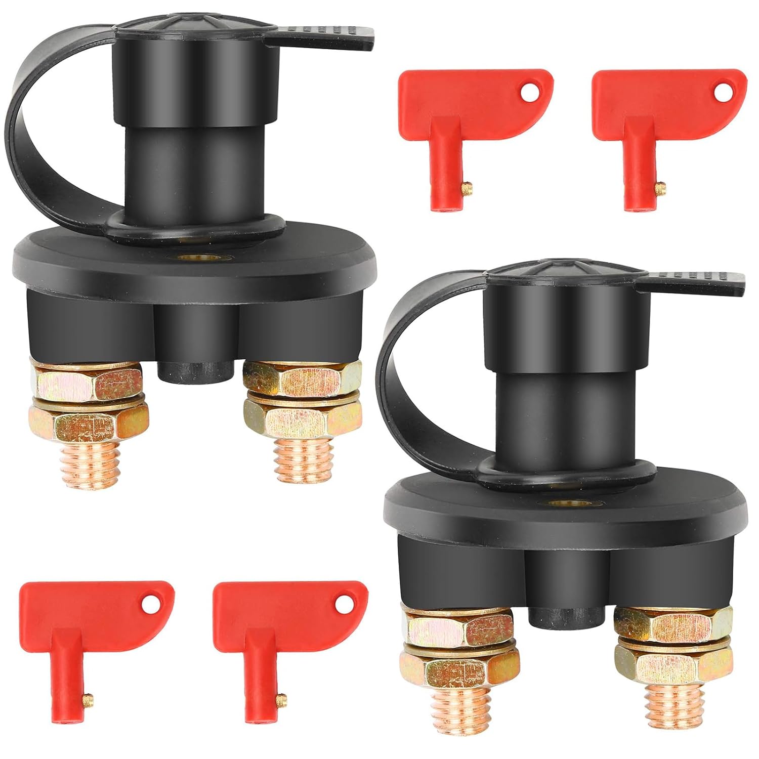 2 Stück Batterieschalter 12v / 24v, Bolatus Auto Batterie Trennschalter Hauptstromschalter 2 Polig Ein-/aus-schalter Kill Switch 6v Für Fahrzeug Boot Auto Kfz