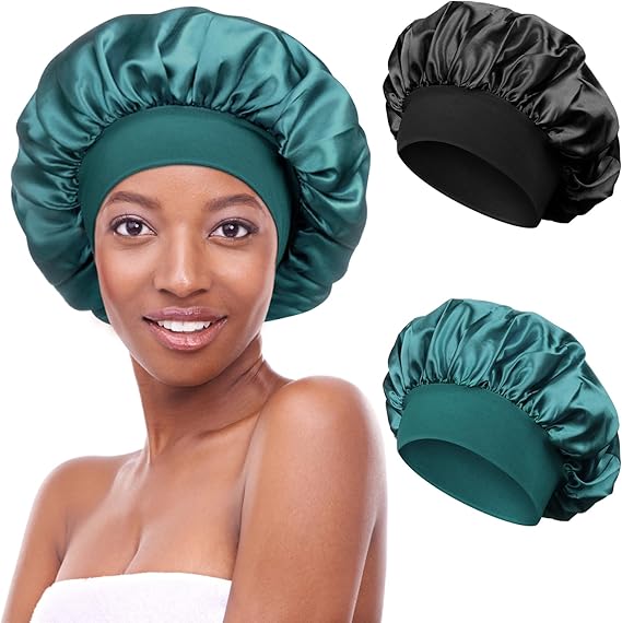20 Stück Schlafmütze Satin Bonnet Nacht Schlaf Mütze Verstellbare Schlafkappe Kopfbedeckung Weiche Kopfhaube Schlafhaube Seide Mit Gummizug Für Damen Und Mädchen