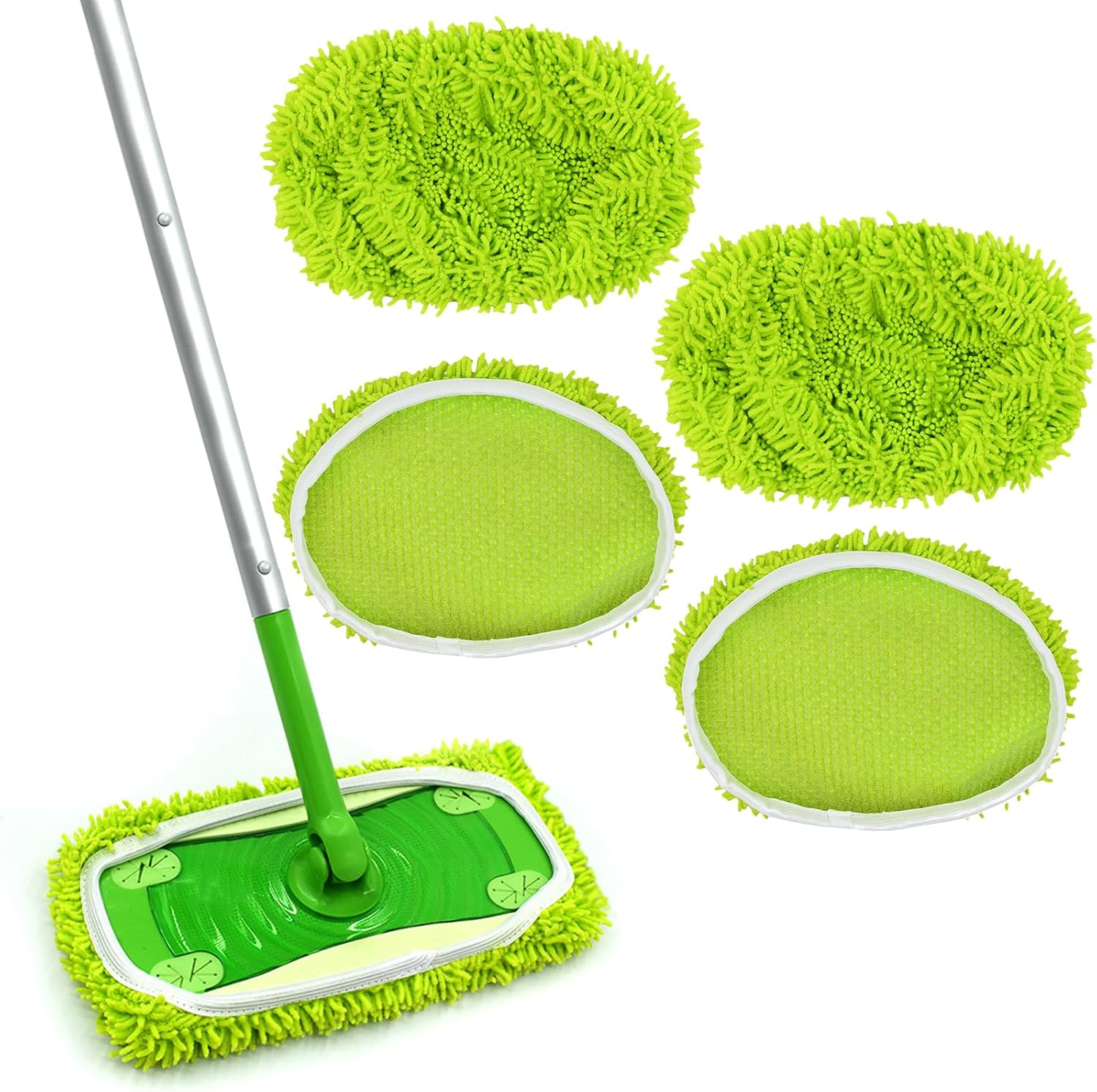 30 Stück Für Swiffer Sweeper Mop, Grüne Waschbare Mikrofaser Bodentücher, 25,4 X 11,5 Cm, Feucht- Und Trockenwischbezüge, Wiederverwendbar, Ideal Für Hartböden Und Holzböden