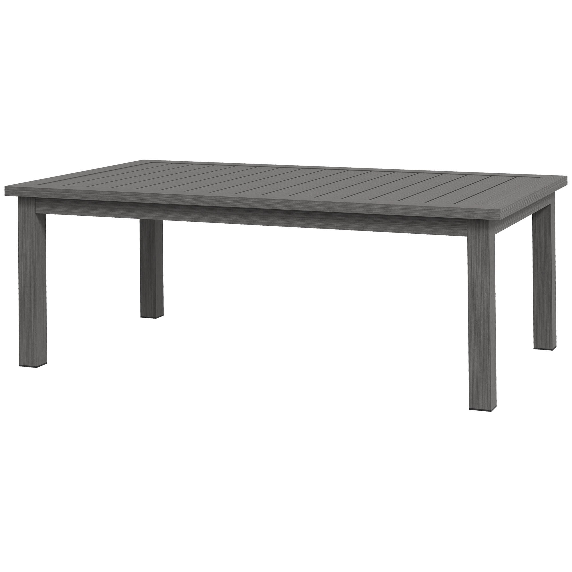Rechteckiger Couchtisch Mit Lattenrost Für Den Innen- Und Außenbereich, Aus Aluminium, 100 X 60 X 37 Cm, Braun