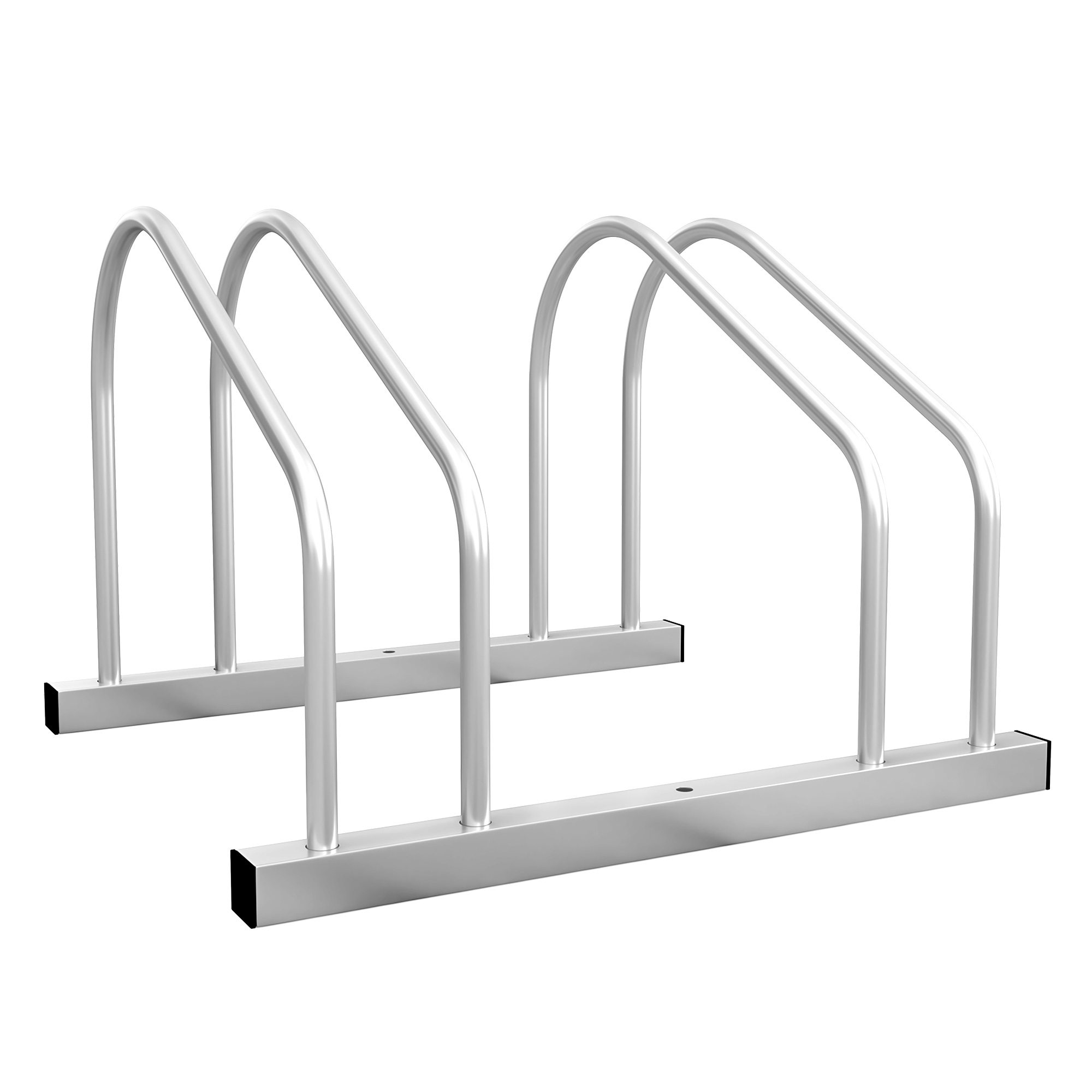 Fahrradständer Für 2 Fahrräder, Geeignet Für 61-mm-reifen, Maße 50 X 34 X 27,5 Cm (l X B X H), Silberfarbener Stahl