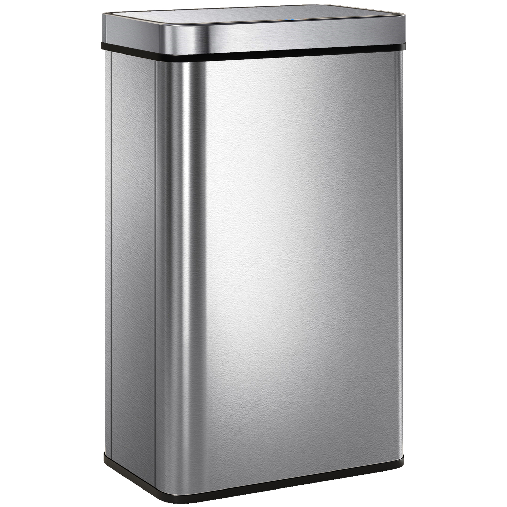 60-liter-sensor-abfalleimer Mit Soft-close-deckel, Automatischer Küchenabfalleimer Aus Edelstahl, Silber