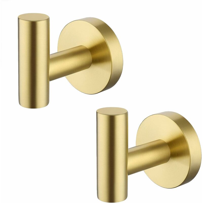 An Der Wand Montierter Handtuchhaken Für Badezimmer, Kleiderhaken Aus Edelstahl 304, Mattschwarz, 2 Stück (goldfarbe)