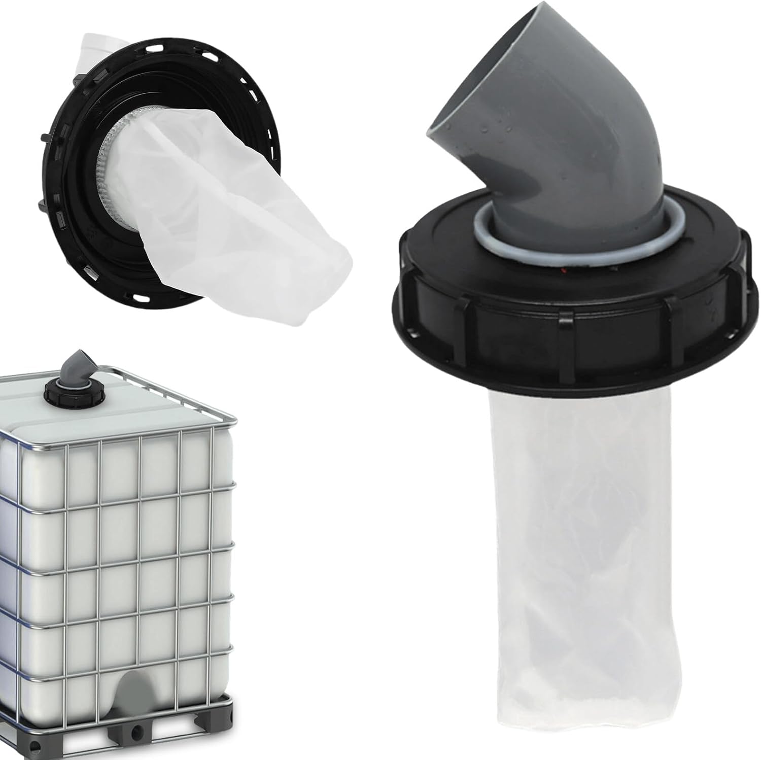 Ibc Dn 150 Schrägdeckel Regenwasserfiltersack 45° Wasserqualitätsschutzdeckel Ø163mm