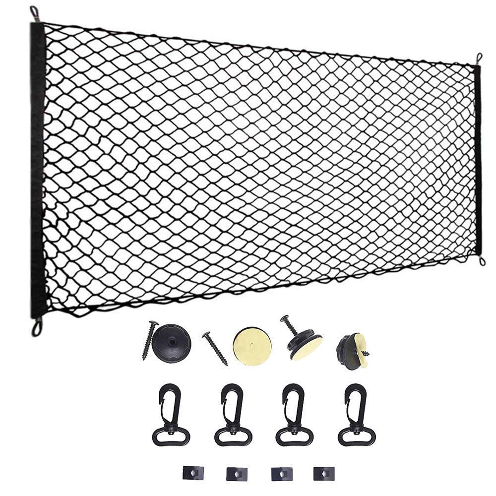 Gepäcknetz Fürs Auto, Elastisches Nylon-kofferraumnetz 115 X 60 Cm, Schutznetz, Multifunktionales Trennnetz Für Hunde, Kofferraumaufbewahrung Für Haustiere