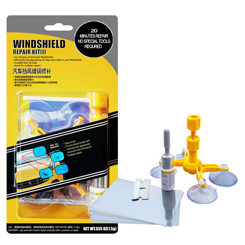 Windschutzscheiben-reparaturset, Reparaturset Für Zerbrochenes Glas, Windschutzscheibenkleber Zum Reparieren Von Absplitterungen, Blasen, Stern- Und Halbmondförmigen Rissen.