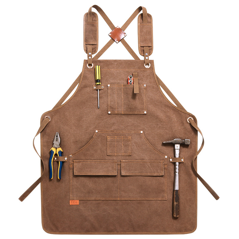 Superdicke Canvas-schürze, Multifunktionale Tasche, Für Küche, Maniküre, Reinigung, Uniform, Holzbearbeitung, Mechaniker, Farm Ranch, Schutzschürze