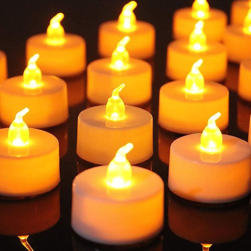 Batteriebetriebene, Flammenlose Teelichter Mit Cr2032-batterien, Led-teelichter Mit Flackerndem Effekt, Warmweiß