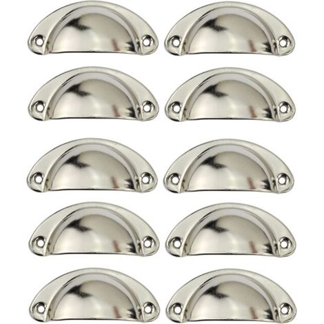 Set Mit 10 Türknöpfen, 81 Mm, Für Möbel Und Schubladen – Silber