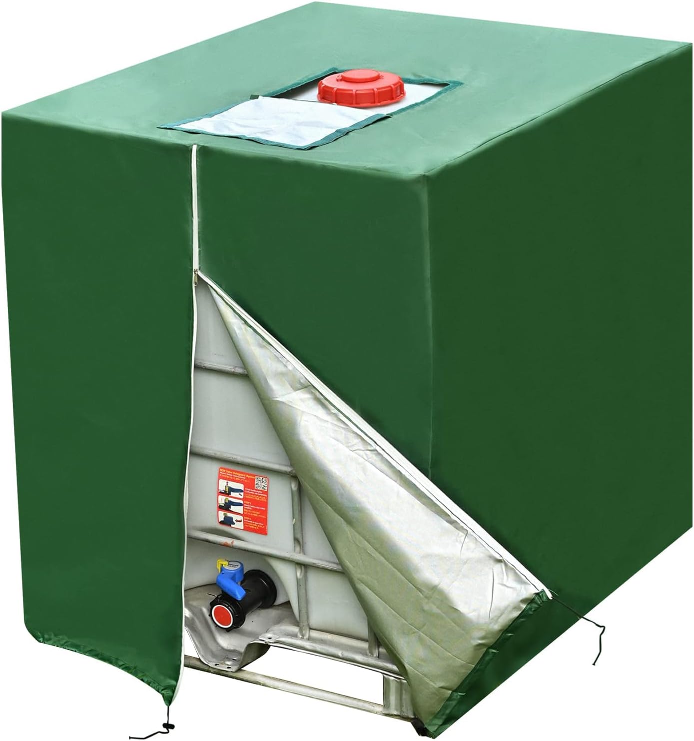Wassertankabdeckung, Plane Für 1000-liter-ibc-container, Grüne 420d-ibc-tankabdeckung, Uv-beständig, Staubdicht, Containerabdeckung, Schutzplane Für Ibc-tank