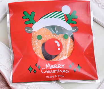 Weitere Weihnachtsdekorationen: 100 Selbstklebende Weihnachtsgeschenktüten, 10x10cm Weihnachtstüten, Süßigkeitentüten, Macarontüten, Handgemachte Seifentüten, 10x10cm Geschenktüten, Weihnachtsrentiere