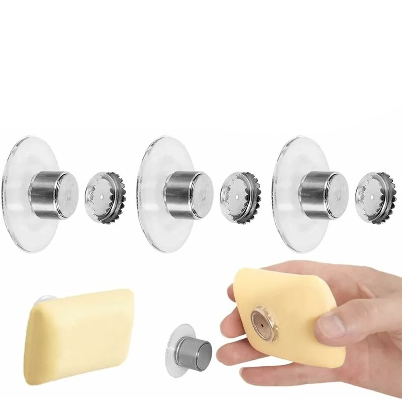 3er Set Magnetische Seifenschalen Mit Saugnapf, Wandmontage Seifenschale Für Dusche Ohne Bohren, Starker Magnet Seifenhalter, Magische Magnetische Seifenschale Für Dusche Ohne Bohren - Für Badezimmer