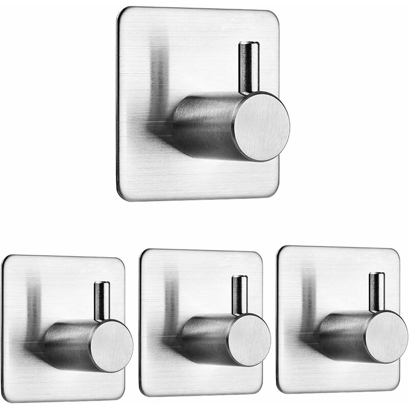 4 Stück Klebehaken, Handtuchhaken, Edelstahl, Wandhaken, Badezimmer, Wasserdicht, Ölbeständig, Handtuch-klebehaken Für Küche, Wohnzimmer, Büro