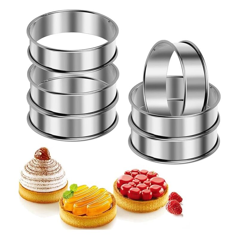 Set Mit 6 Tartelette-förmchen, Perforierte Kreise (8,5 Cm X 2,5 Cm)