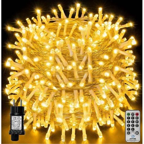 100 Meter Lange Lichterkette Mit 600 Led-pixeln, Fernbedienung, 360-grad-beleuchtung Im Inneren Der Glühbirne, Kupferfarbene Led-pixel-lichterkette Für Diwali-weihnachtsdekoration (warmweiß)