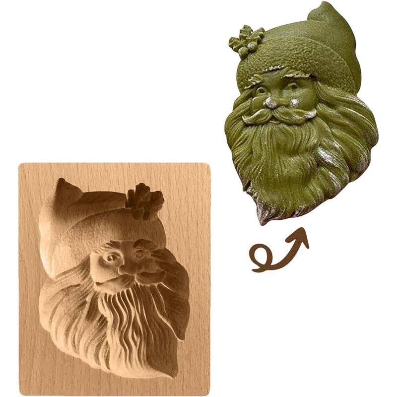 Eine Weitere Weihnachtsdekoration: Ausstechform Aus Holz, Kegelförmige Plätzchenform, Antihaftbeschichtet, Lebkuchen Aus Holz Mit Festlichen Grußmotiven, Perfekt Für Süßigkeiten