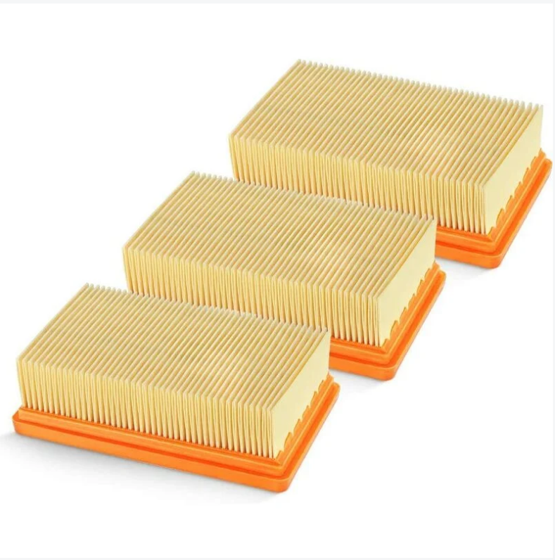 Aktionspackung Mit 3 Ersatz-flachplissierfiltern Für Kärcher Nass-trockensauger Mv4, Mv5, Mv6, Wd4, Wd5, Wd6, Wd4p, Wd5p Und Wd6p – Ersetzt 2863-005.0