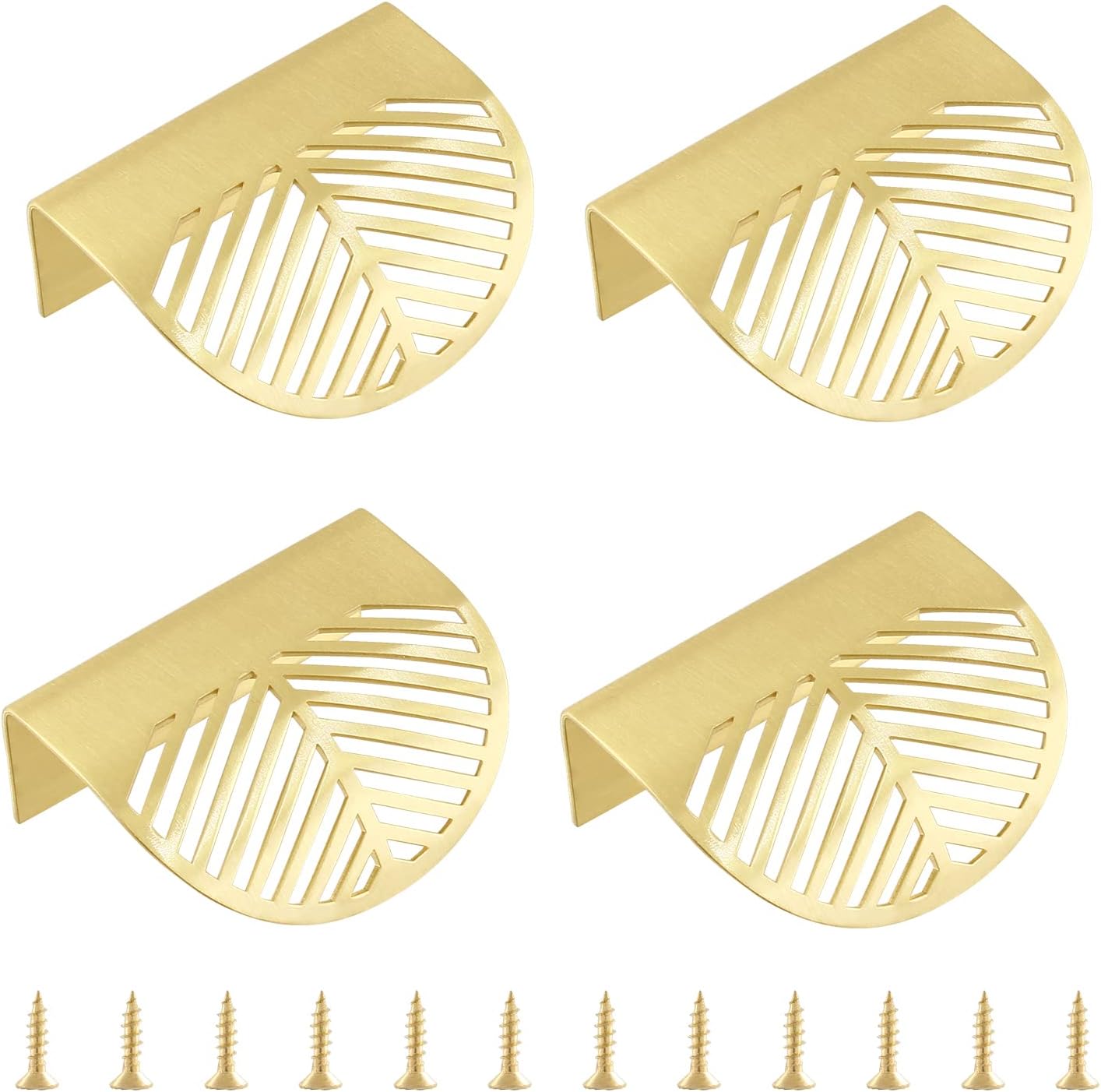 4er-set Möbelgriffe Aus Massivem Messing In Blattgoldform, Ziehgriff, Schubladenknöpfe Für Tür, Küchenschublade, Kommode, Kleiderschrank