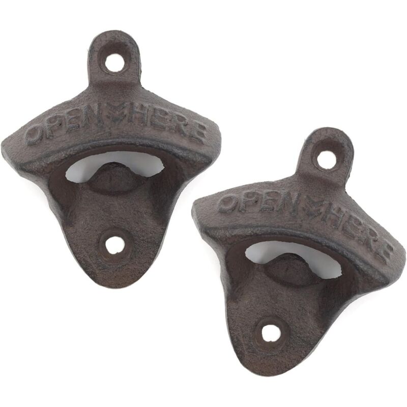 Wandmontierter Flaschenöffner, 2er-pack, Bierflaschenöffner Aus Gusseisen Im Vintage-stil