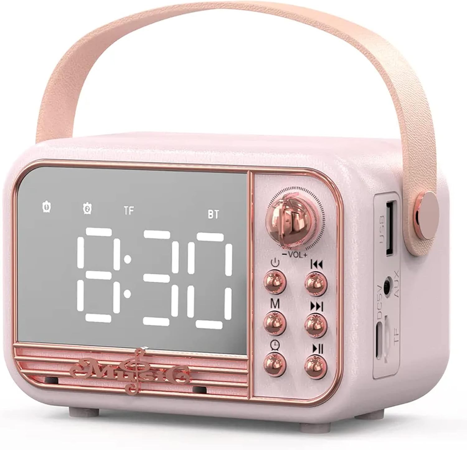 Retro-bluetooth-lautsprecher, Tragbarer, Kabelloser Bluetooth-lautsprecher Im Vintage-stil Mit Wecker, Hoher Lautstärke, Kompatibel Mit Tf-karte, Usb-stick, Aux-eingang, Antiker Stil, Für Küche, Schla