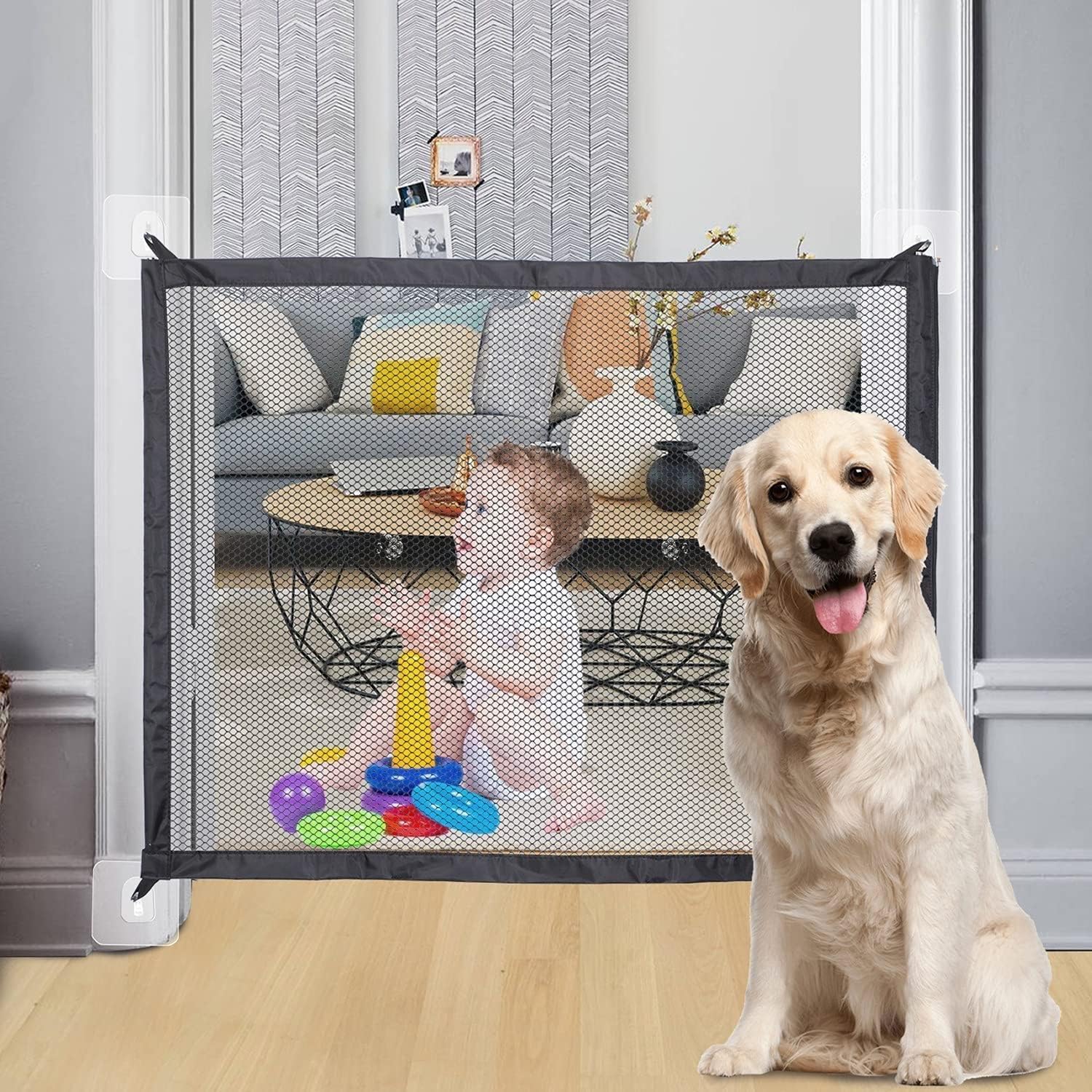 Magic Gate Für Hunde 180 X 72 Cm Hundeschutzgitter Hundeschutzgitter Tragbares Hundeschutzgitter Hundegitter Hundeschutzgitter