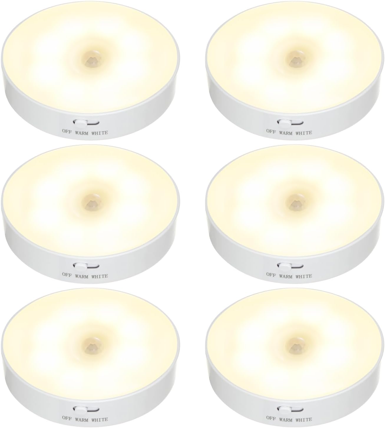 6er-pack Kabellose Led-nachtlichter, Usb-wiederaufladbare, Batteriebetriebene Sicherheitsleuchten Für Treppenhaus, Schlafzimmer, Wohnzimmer, Badezimmer, Kleiderschrank, Garage, Küche Unter Schränken