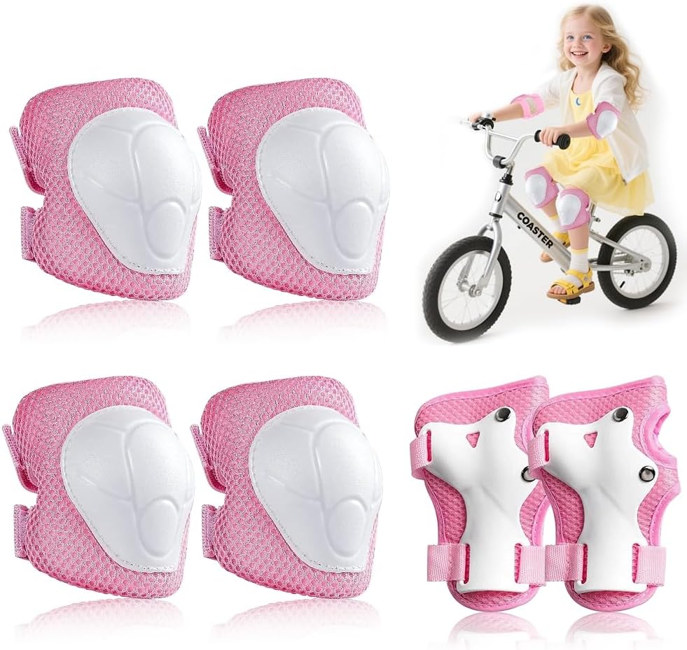 Set Mit 6-teiliger Schutzausrüstung Für Kinder Beim Rollschuhlaufen, Verstellbare Knie-, Ellbogen- Und Handgelenkschoner Für Rollschuhlaufen, Radfahren, Mountainbiken Und Skateboarden